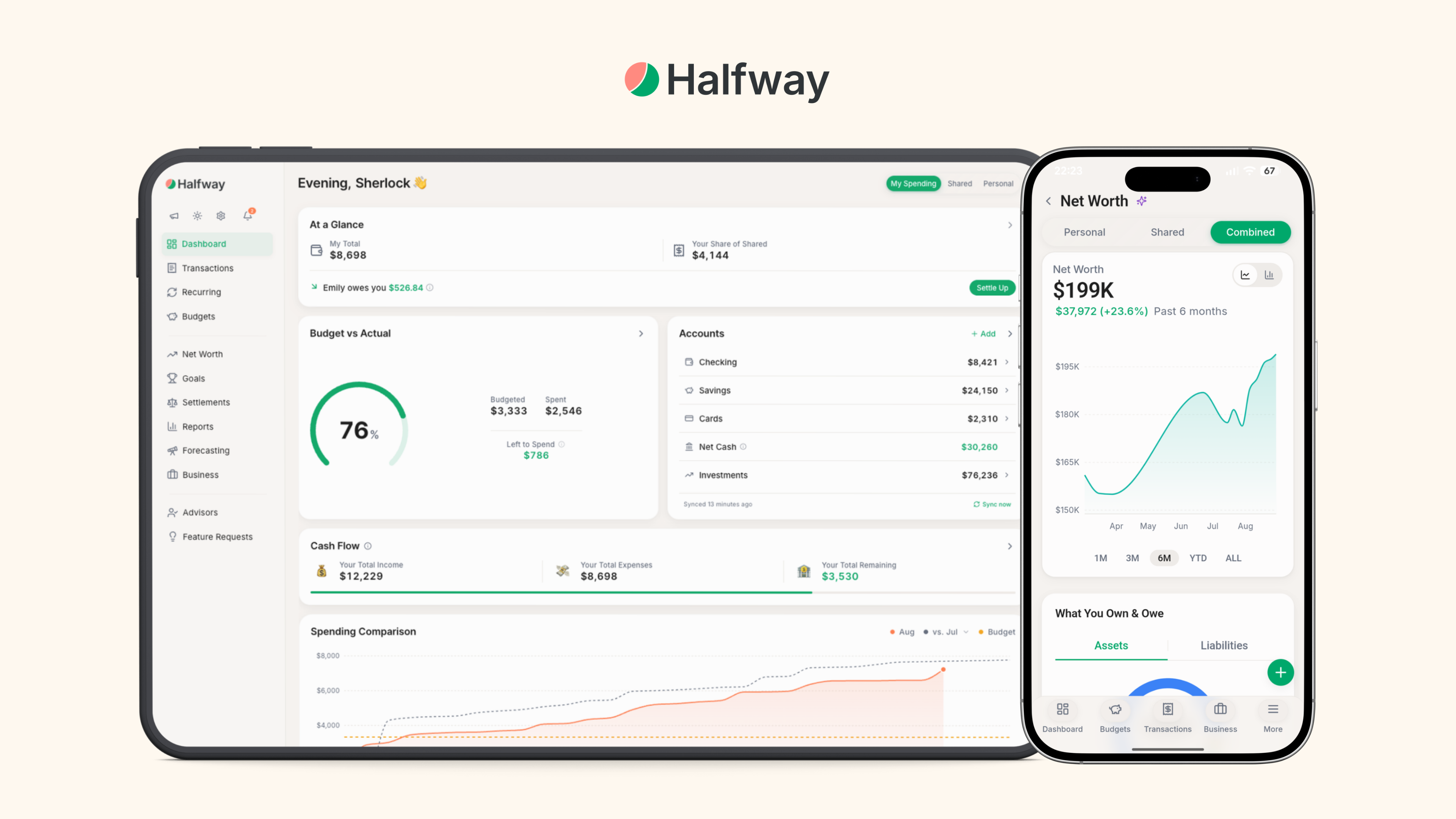 Halfway press kit 3 - budgeting app for couples who don't earn the same
